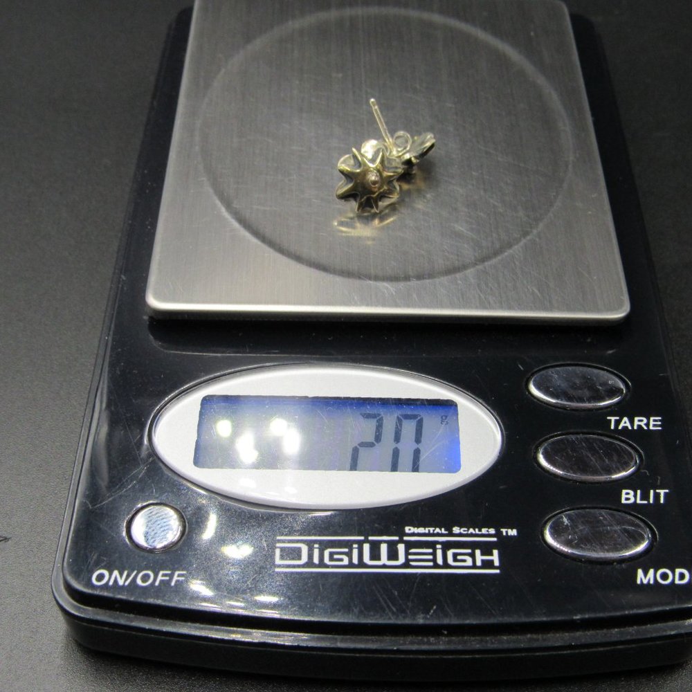 Sterling Silver Small Odd Design Stud Earrings - image 7